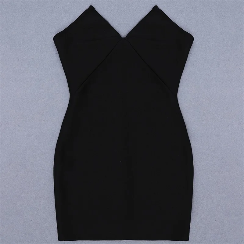 Черное женское вечернее платье без бретелек сексуальная облегающая мини-юбка