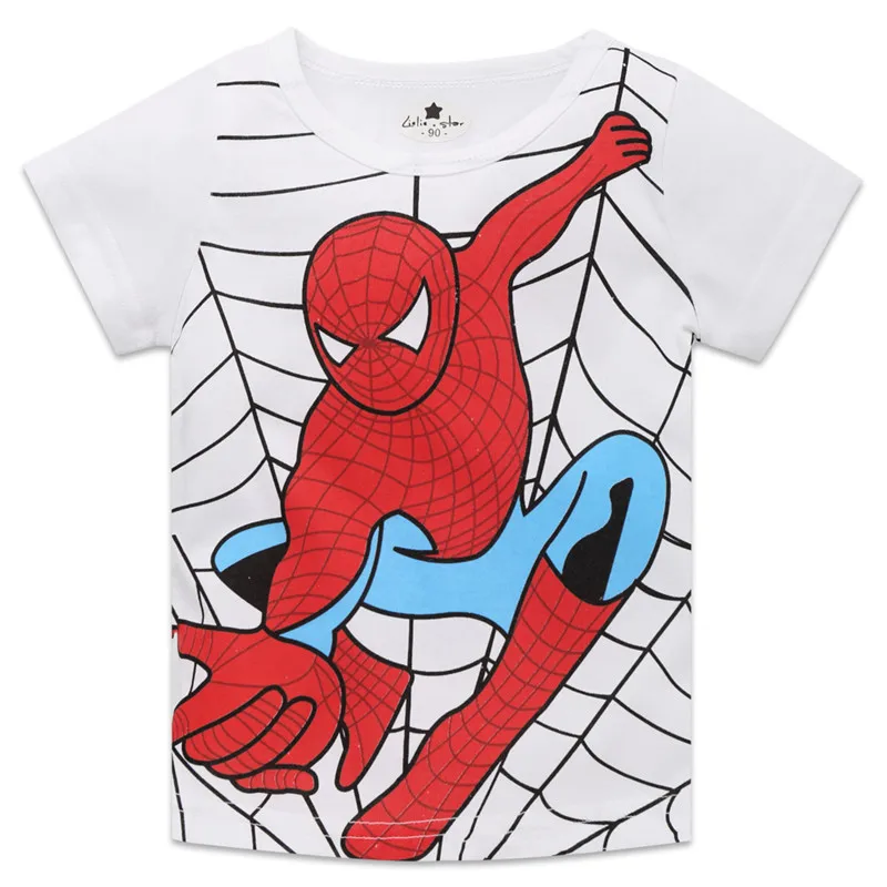 

Disney Marvel Children's Summer Clothing Spiderman Print T-Shirt Boys Kids Fashion Casual Cartoon Short Sleeve Infant Outfit