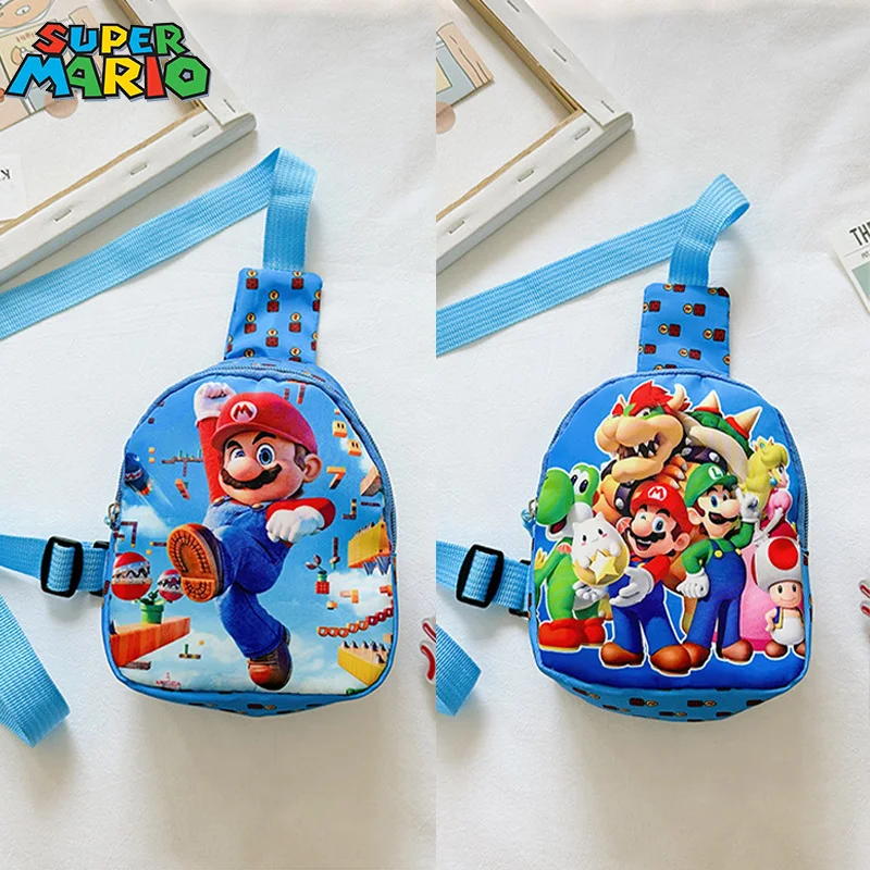 

Super Mario Children's Chest Bag Baby Boy Girl Cute Mini Outdoor Shoulder Bags Small Cartoon Kid Zipper Wasit Bag Christmas Gift