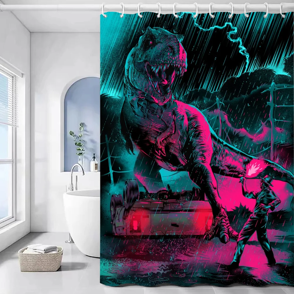 J-jurassic Park Европейская Занавеска Для Душа Водонепроницаемая Полиэфирная Ткань