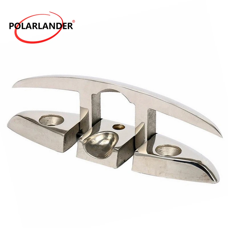 

Stud Mount stainless steel 316 6'' Stainless Steel Marine Cleat Boat Base Hardware Flip Up Folding