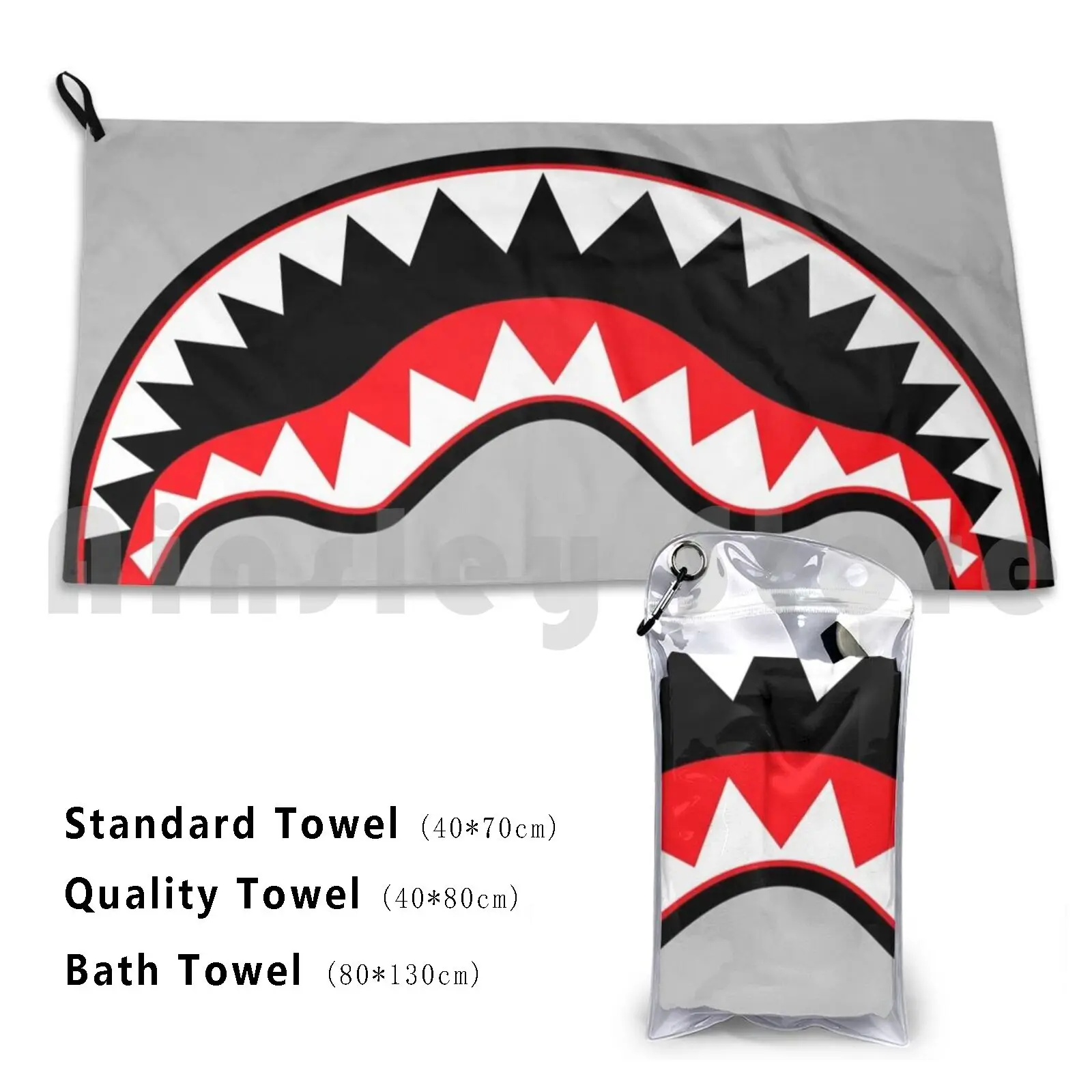 Flying Tiger Teeth Bath Towel Beach Cushion Flyinr Shark Jet Fighter | Towel/Towel Set