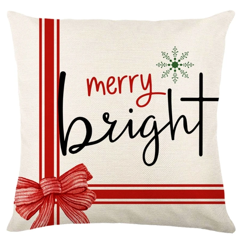 

Merry Christmas Decorations for Home Cushion Cover Pillowcase Ornament 2023 New Year Gifts 45x45cm Sofa Couch Car Decor 55KF