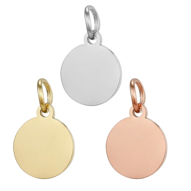 Круглый кулон для ожерелья браслета ювелирные изделия подвески из нержавеющей