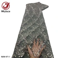 new arrival african lace fabric 2022 high quality french tulle net special beads for nigeria wedding nxw 471