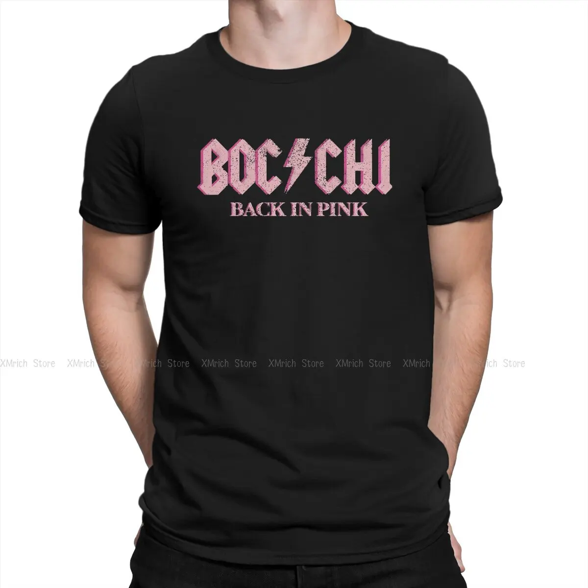 

Мужская футболка Bocchi The Rock Back In Pink, топы Bocchi The Rock из 100% хлопка с японским аниме, удивительная круглая футболка с коротким рукавом