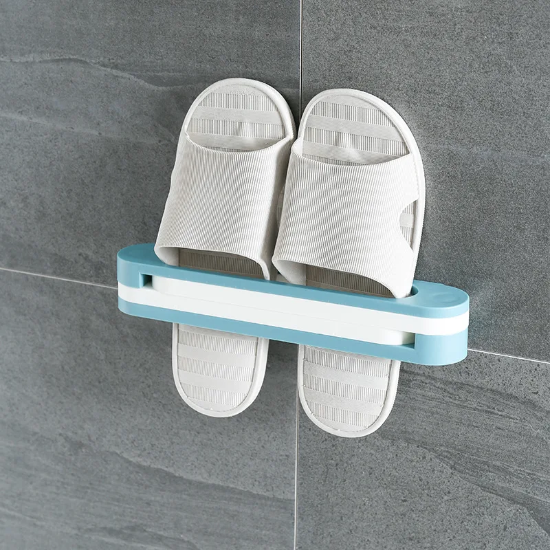 

3 in 1Folding Slippers Holder Shoes Hanger Self Adhesive Storage Towel Racks Bathroom Slippers Rack Wall Mounted Shoe Organizer