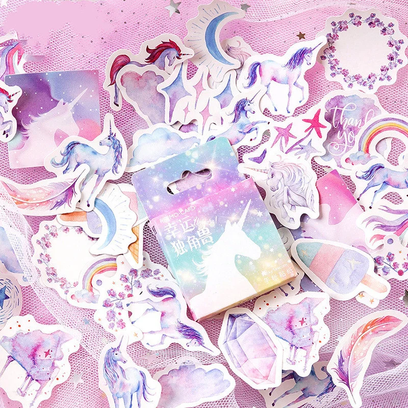 

46pcs/pack kawaii Unicorn Paper Sticker Decoration DIY Album Diary Scrapbooking Label Sticker Cute Stationery korean stickers