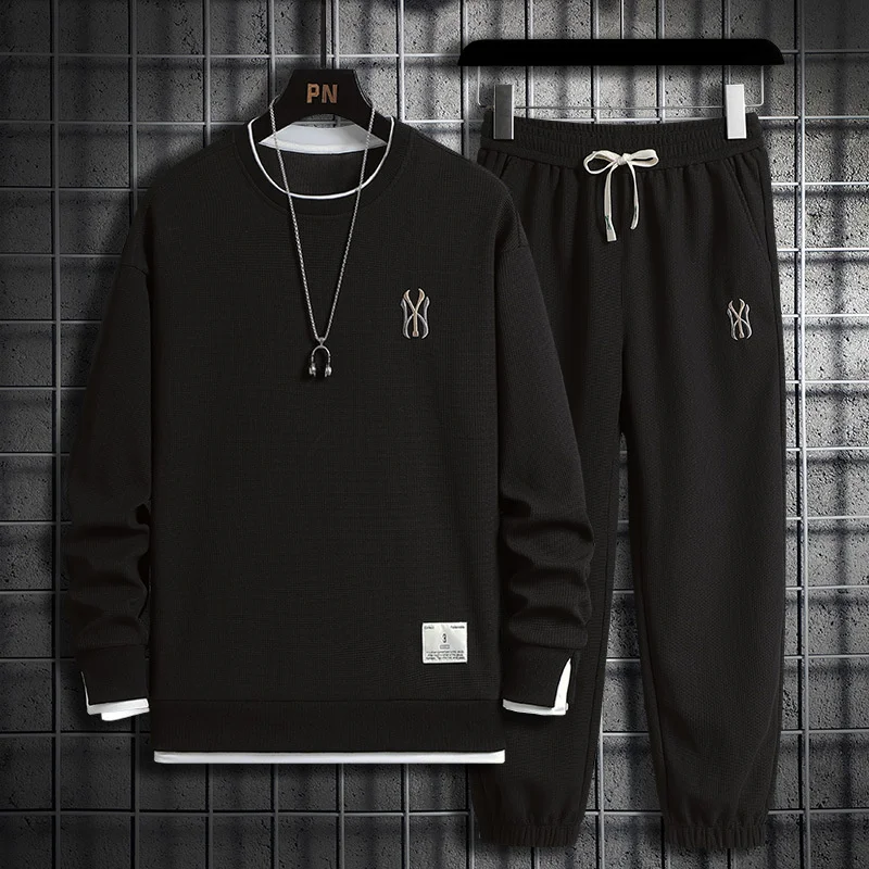 

Luxury Winter Two Piece Men Brand Casual Sets For Men High Quality Embroidery