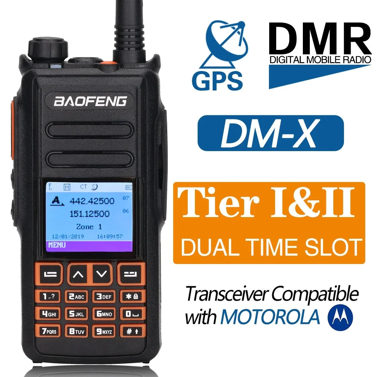 baofeng dm x dual band dmr digital walkie talkie with gps vhf uhf dual band tier 12 ham amateur ham radio station free global shipping