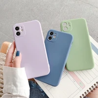 ottwn solid color square silicone phone case for iphone 11 pro max xs max 12 mini xr x 7 8 plus se 2020 camera protection shell