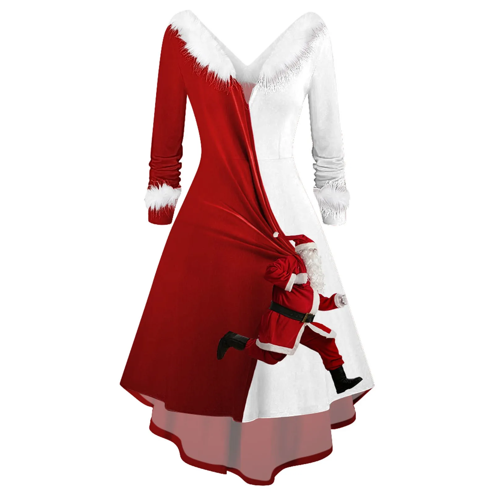 

Women's Christmas Gift h Collar Long Sleeves Casual Party Flowy Elegant Dress Christmas Dress Women 2023 Vestido
