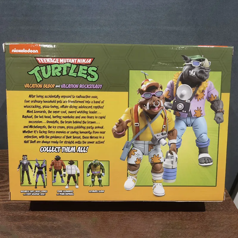 Фото Фигурка черепахи-ниндзя NECA 54359 Bebop and Rocksteady, экшн-фигурки, 7-дюймовая подвижная модель куклы, подарок для детей, оригинал №4