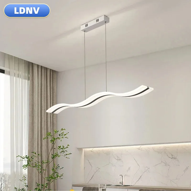 Италия Современная светодиодная люстра Простая длинная Гостиная Столовая Кухня