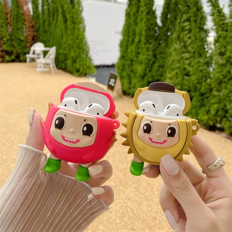 

3D милый силиконовый чехол для наушников Durian Dragon Fruit для Airpods 3, наушники без записи, защитный мягкий чехол для Airpods 1 2 Pro