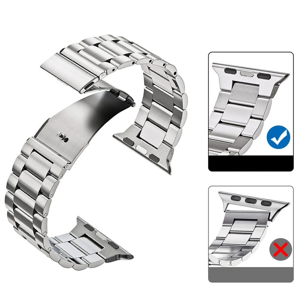 Metal Strap for Apple Watch Band 8 7 45mm 41mm Stainless Steel Bracelet iWatch Ultra 49mm 6 5 4 3 SE 44mm 42mm 40mm Accessories