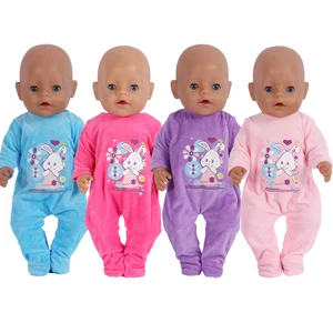 43cm Doll Clothes 18 Inch Cute Rabbit Rompers Suit For Fit Bjd 1/4 Doll American Girl Baby Born Newb