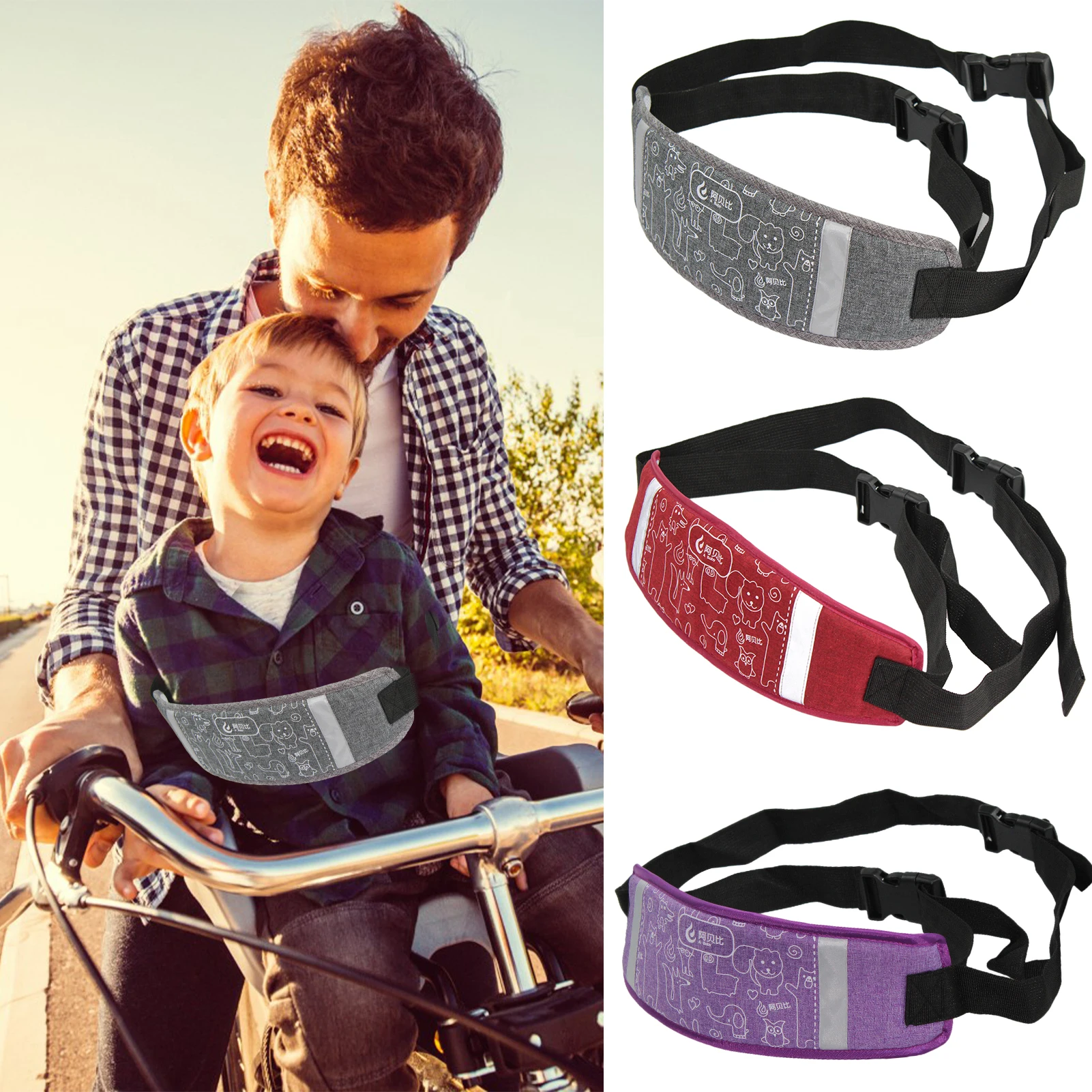 

Kids Motorcycle Harness Non-stuffy Motorcycle Safety Belt Safe Driving With Reflective Design Non-Slip Strap Universal