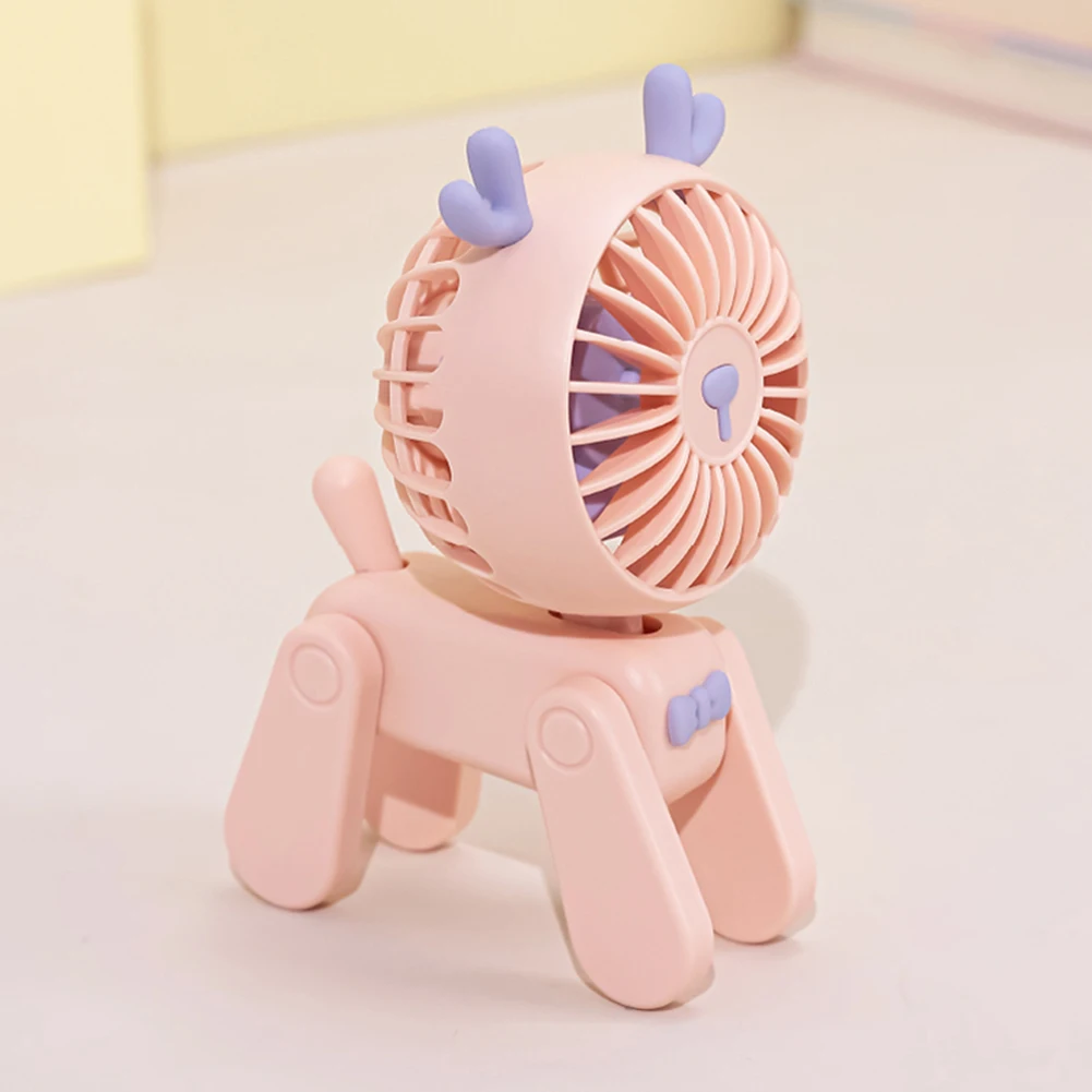 

Desk Cooler Cute Dog Shaped Deer Shaped Small Desk Fan Portable Rechargeable For Travel Mini Fan Handy Fan For Children