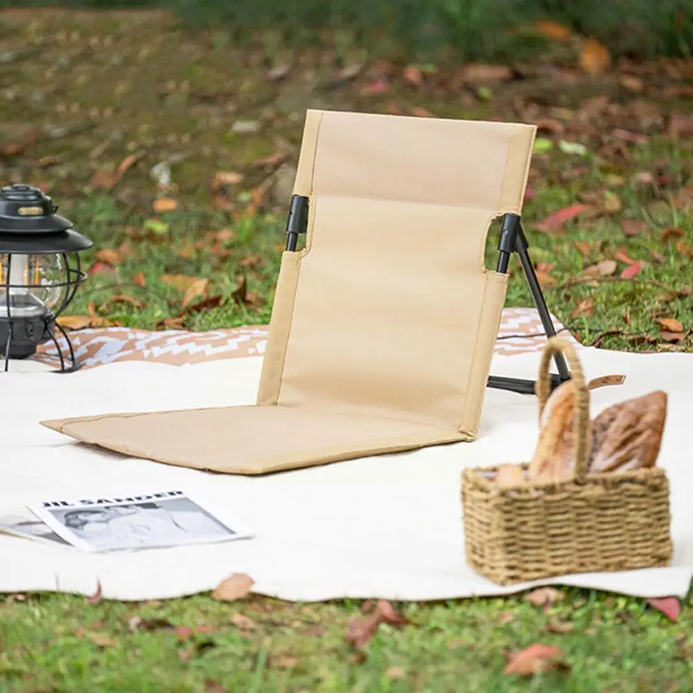

Portable Folding Camping Chair Oxford Cloth Outdoor Simple Comfortable Back Chair For Hiking Picnic X4U4