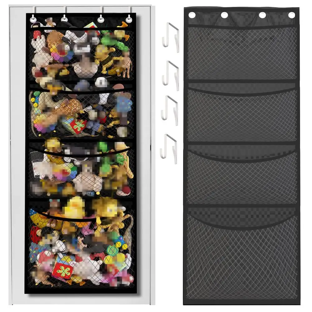 

Wall-mounted Mesh Storage Over The Door Toy Organizer With 4 Extra Large Mesh Storage Pockets Hanging Closet Holder Hanger Toys