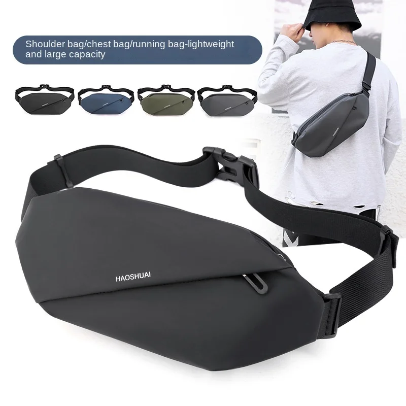 

Men's waist bag outdoor running mobile phone bag multi-functional large-capacity chest bag casual shoulder messenger bag
