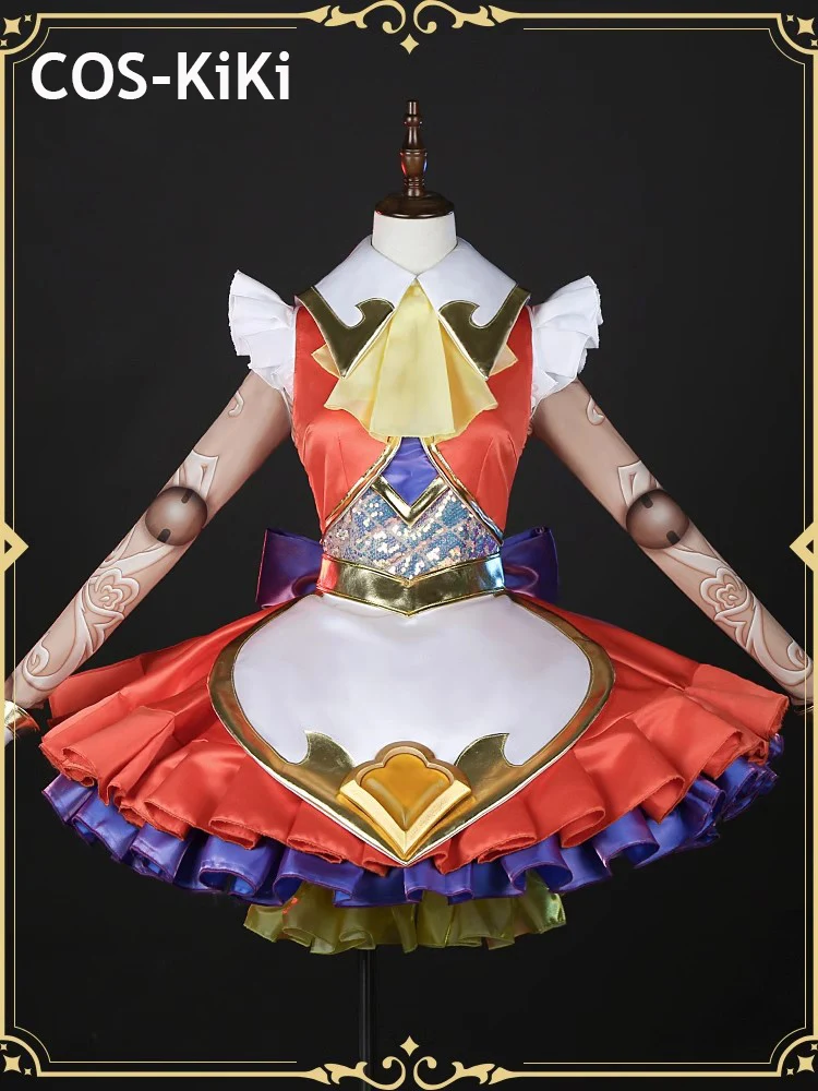 

COS-KiKi Game LOL Orianna Reveck The Lady Of Clockwork Perfume Gemstone Battle Suit Nifty Lovely Cosplay Costume Halloween Women