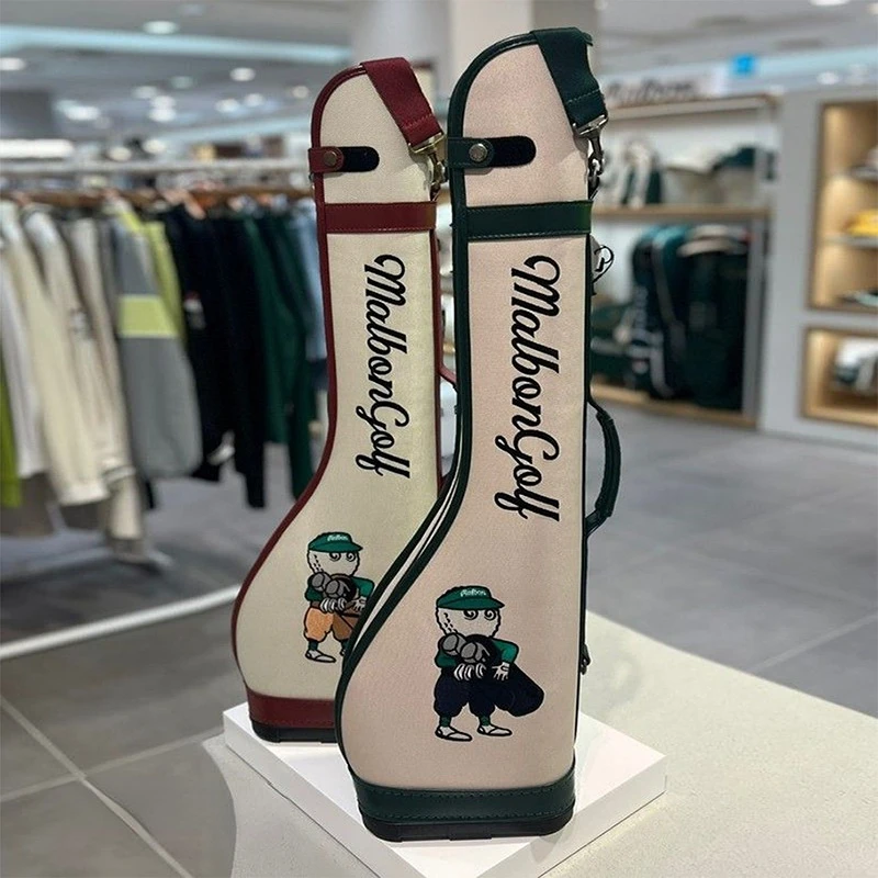 MALBON GOLF Korean Golf Sunday Bag 2023 New Canvas Golf Stand Bag Portable Mini Golf Gun Bag For Men  Women