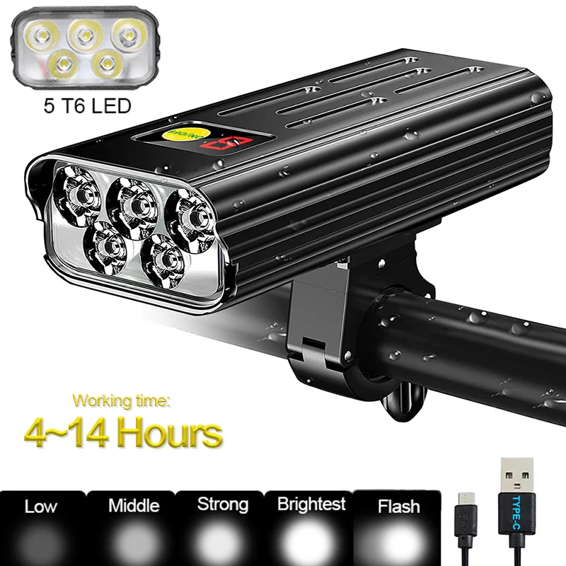 Водонепроницаемый передняя фара для велосипеда светильник USB Перезаряжаемые