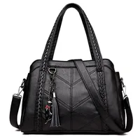 Women Handbag Leather Tote Bags Tassel Luxury Women Shoulder Bags Ladies Leather Handbags Women Fashion Bags Bolsa Feminina 2