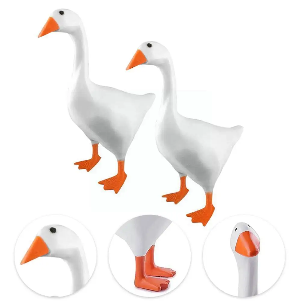 

2Pcs New Magnetic Goose Key Holder Creative 3D Printed Stand Statue Wall Key Hanging Ornament Chain Decoration Rack Door
