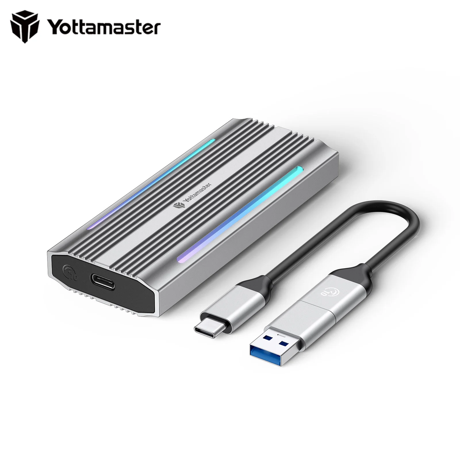 Корпус внешний Yottamaster Travel-7 RGB M.2 NVME USB 3,1 Gen 2 10 Гбит/с SSD, 4 ТБ