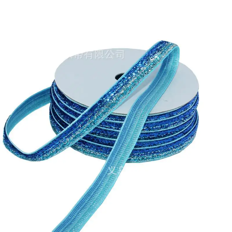 1 см градиентная цветная флокирующая лента лебедь шелковая Золотая луковая