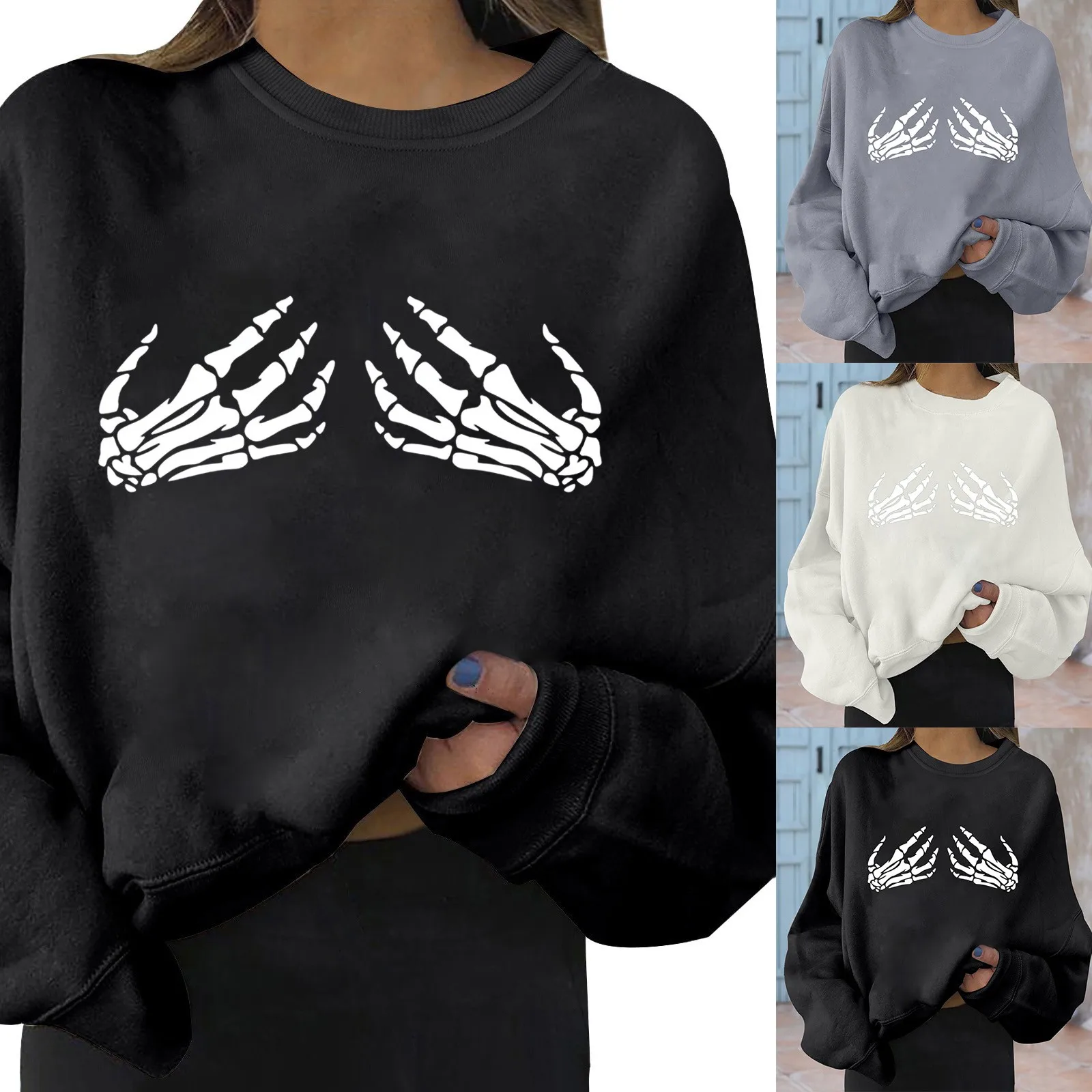 

Full Hoodie Women's Everyday Print Sweatshirts Long Sweatshirt Letter Print Crew Neck Print Long Sleeve Women's Long Sleeve Zip