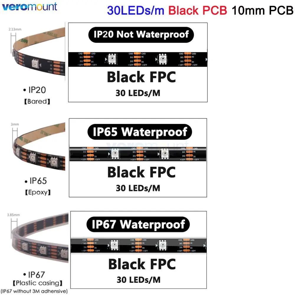 

veromount Светодиодная лента WS2815 12В 30/60/144LED/м