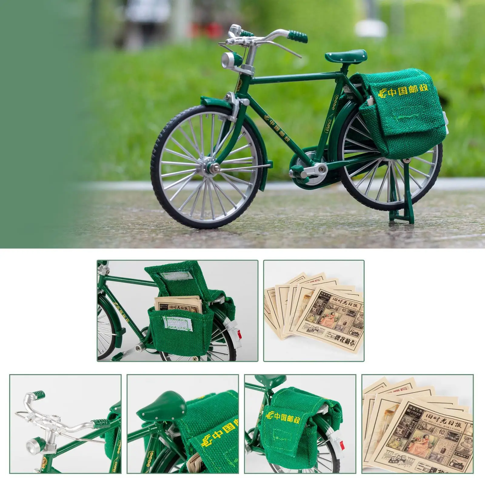 

Модель велосипеда в масштабе 1:10, фигурка на палец для велосипеда, ручная работа, винтажный стиль, искусственная велосипедная игрушка для сп...