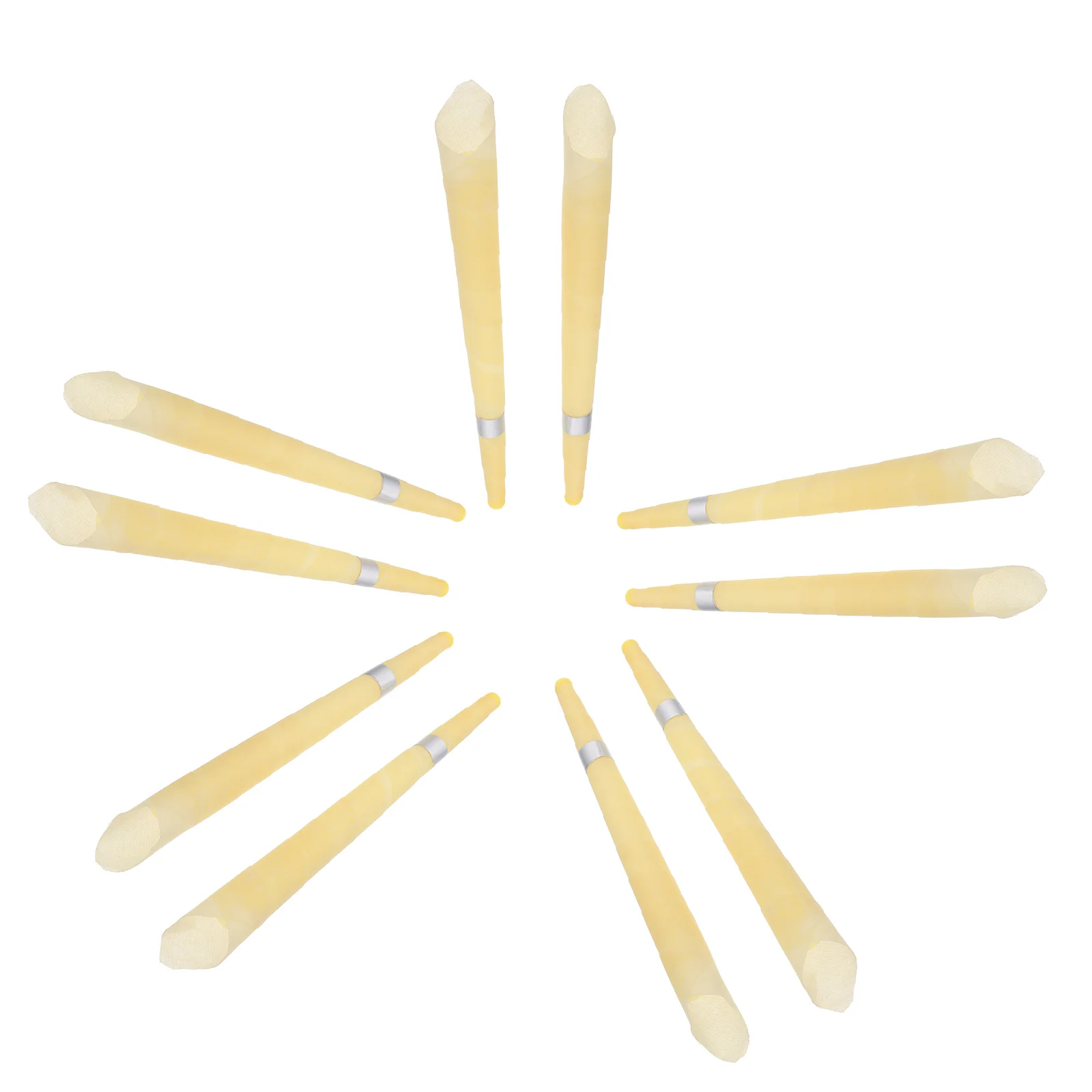 Velas de aromaterapia con forma de trompeta, 10 piezas, velas creativas de cera para los oídos (amarillo claro)
