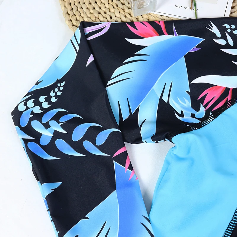 MUOLUX 2023 One Piece Swimsuit Women Rash Guard Surfing Printed Swimwear Sport Monokini Bodysuits Bathing Suit Summer Beachwear