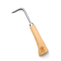 bonsai tools hook 23 cm 9 wooden handle stainless steel hook robust very firm and durable made by tian bonsai