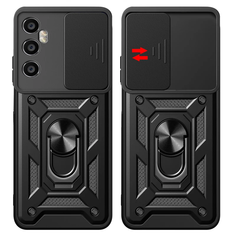 Чехол Funda для Realme C65 4G фотомагнитный держатель с кольцом-подставкой армированный