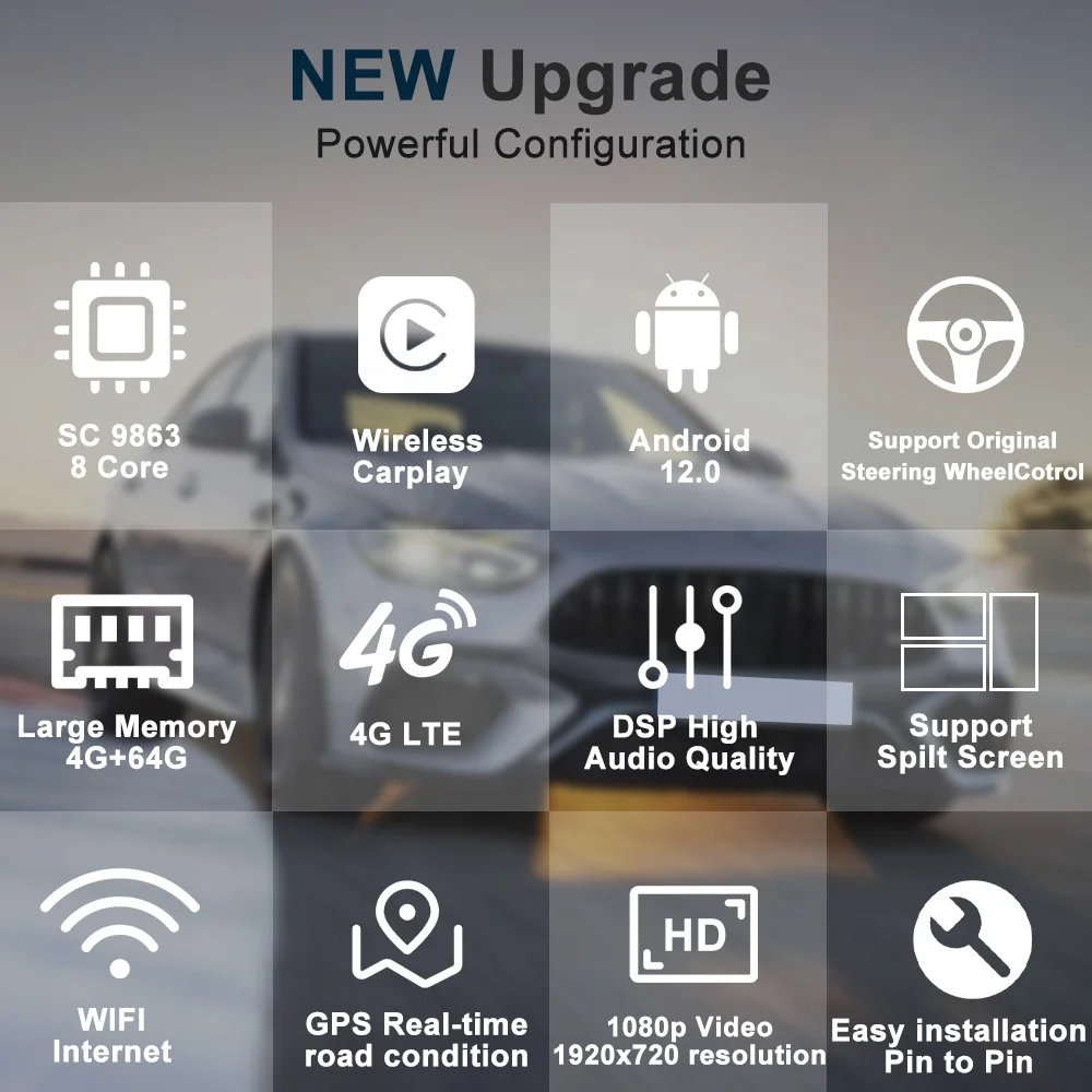 Jmance 12 3-дюймовый Android 0 8G + 128G 4G для Mercedes Benz C Class 2015 2019 Auto Carplay 2 Din автомобильный