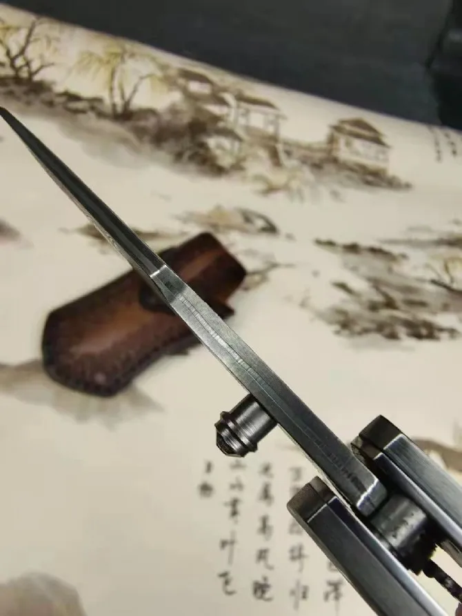 Цветной складной нож с орлом ручная работа лезвие из Дамаска твердая деревянная