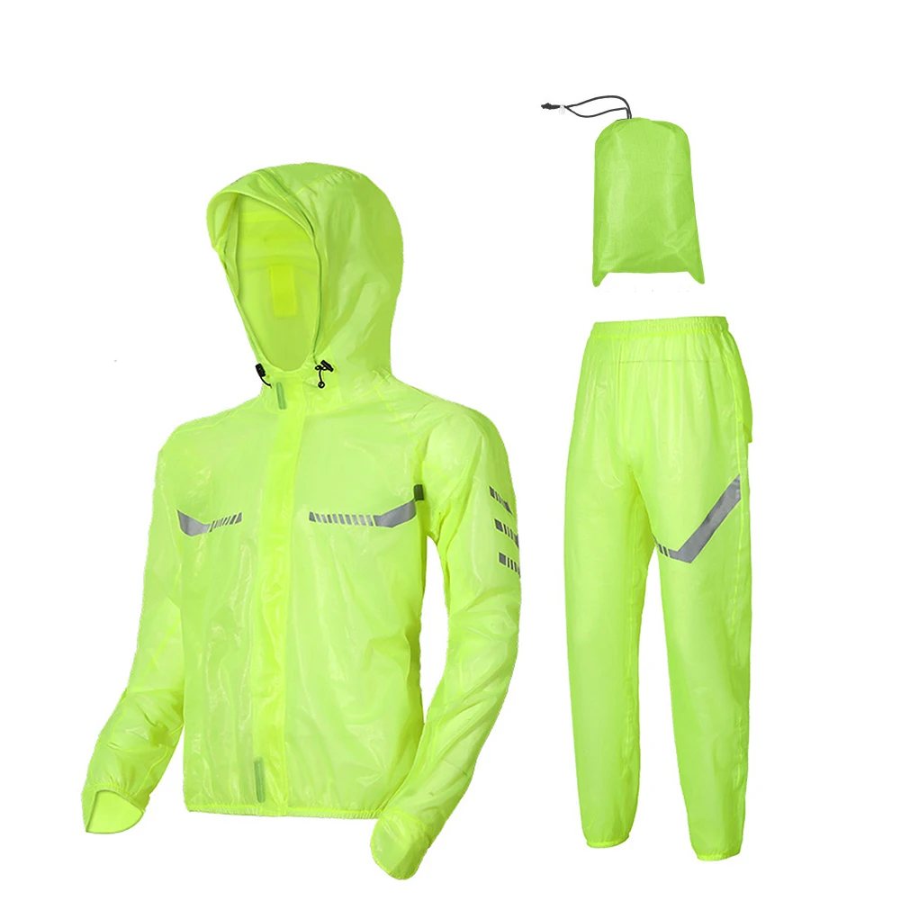 

Women Men Raincoat Set Portable Outdoor Cycling Lightweight Riding Breathable Camping Split Suit Waterproof Windproof Rainwear