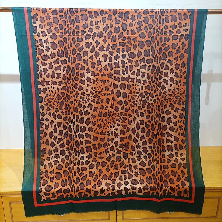 100% кашемировые длинные зимние теплые женские шарфы Naizaiga с леопардовым принтом