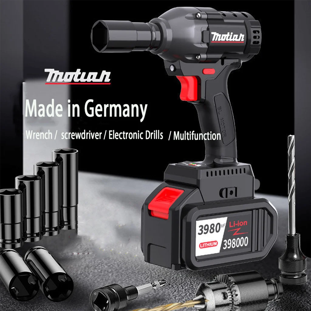 

NEW Car wrench Germany imported brushless motor - electric wrench lithium battery rechargeable wrench big torque shock drill