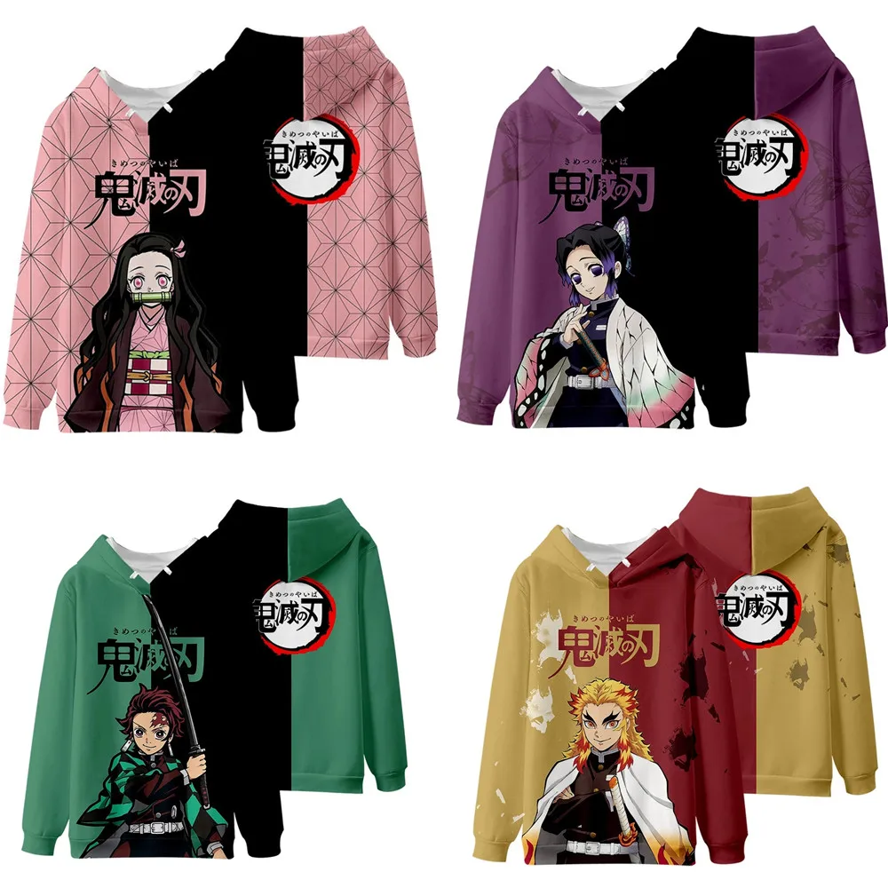 

Japan Anime Demon Slayer Hoodie Women Men Pullover Hooded Sweatshirt Kimetsu No Yaiba Tomioka Giyuu Boys Girls Cartoon Hoodies