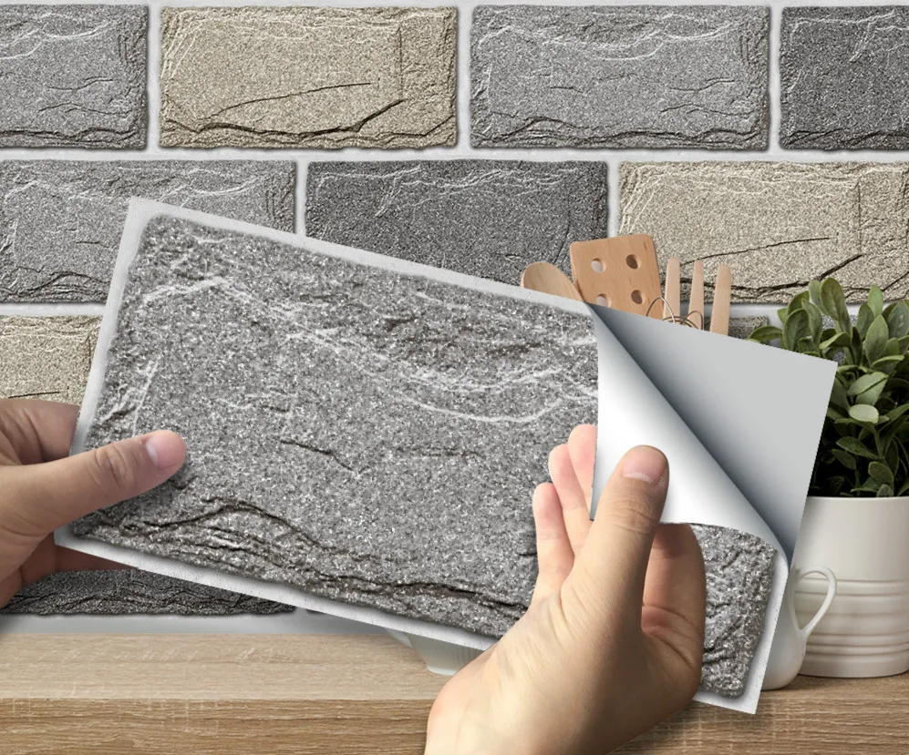 

9 шт., американские 3D мраморные ПВХ наклейки на стену, современные украшения, Настенный декор для спальни, комнаты, домашний декор, самоклеящиеся наклейки для плитки