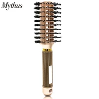 gold hair styling brush double side detangle brush and bristle hair comb heat resistant multi function hairstyling brushes d 87