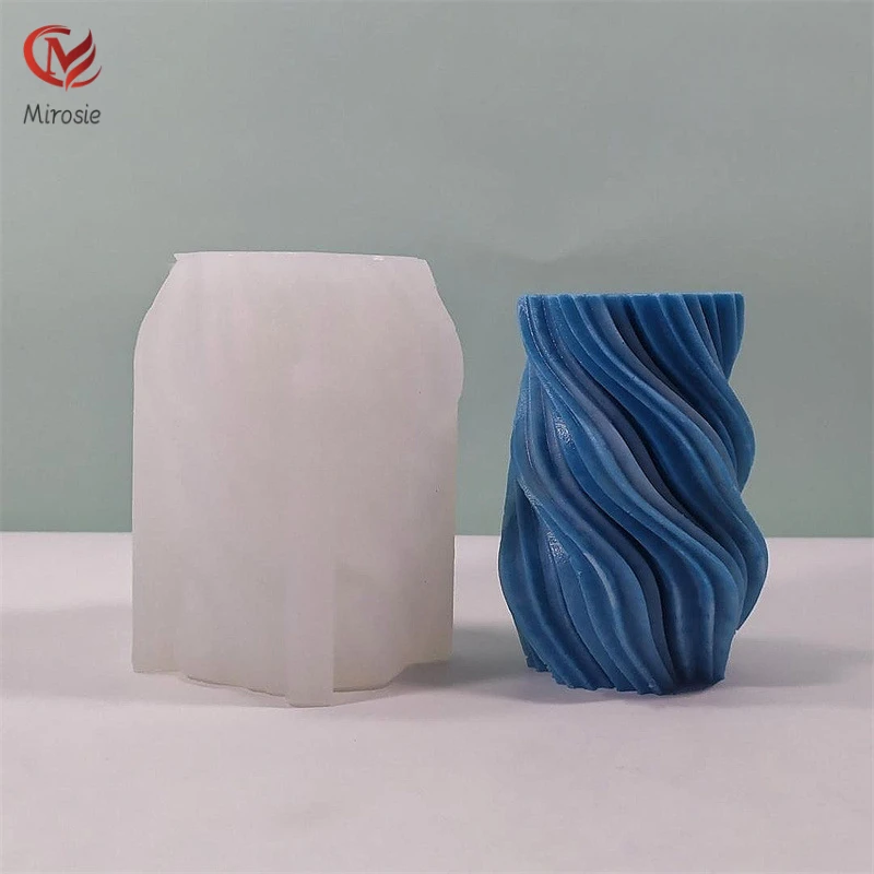 

Mirosie 3D Twisted Wave Silicone Epoxy Resin Decoration Plaster Candle Aromatherapy Mousse Chocolate Mold Silicone Mould