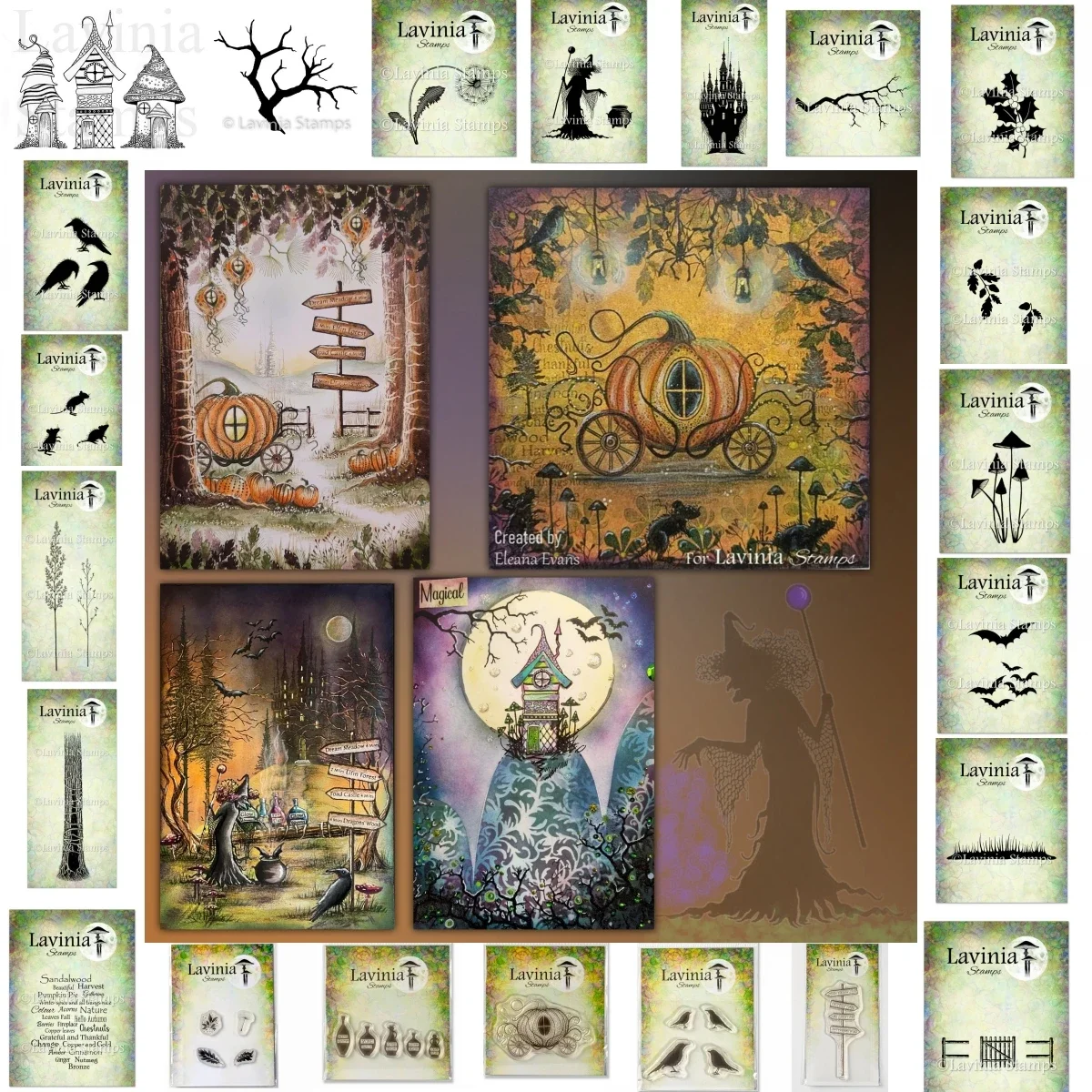 Прозрачные штампы для рукоделия на Хэллоуин тыквы паука сделай сам скрапбук